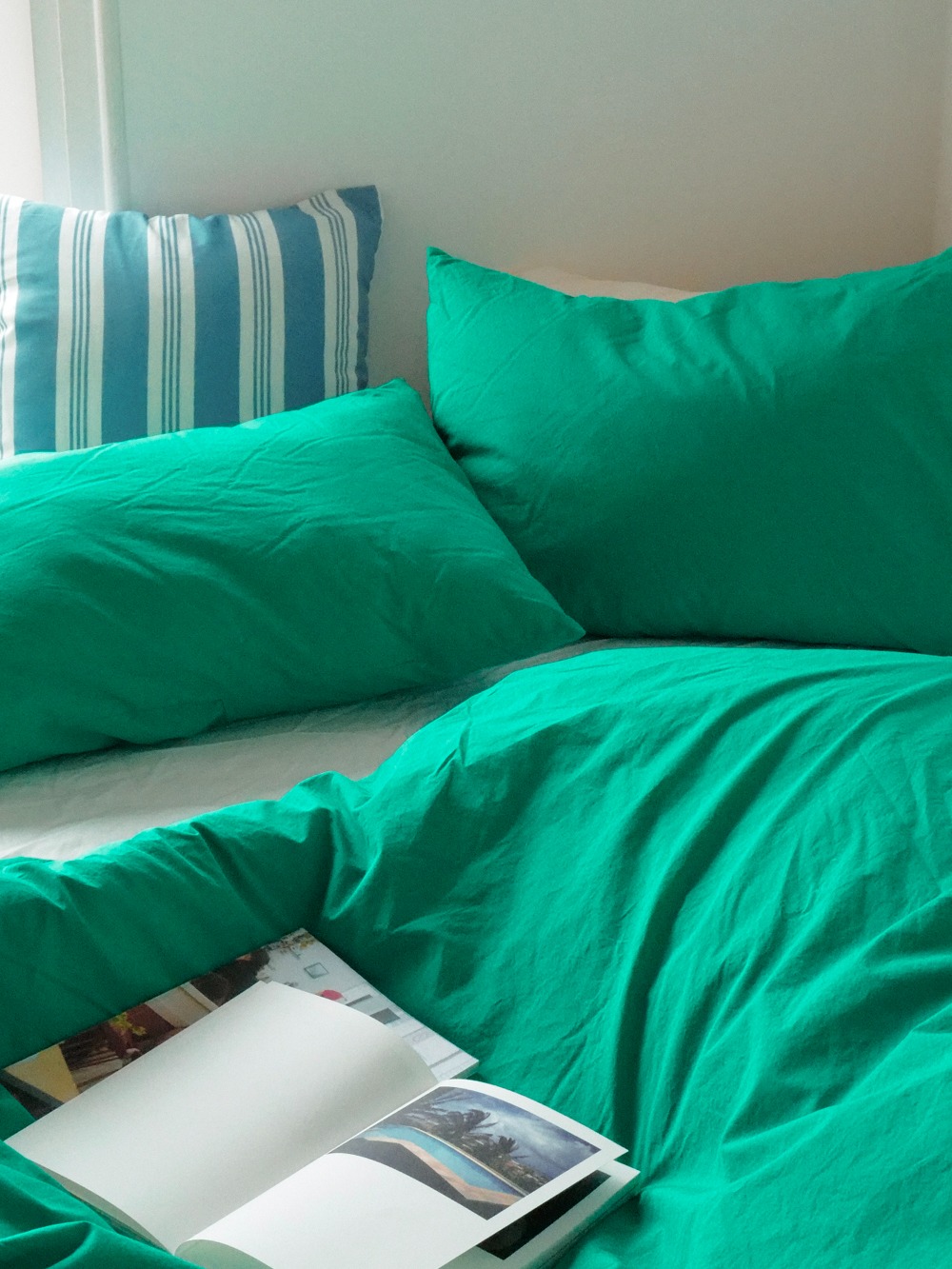 Water green pillow cover